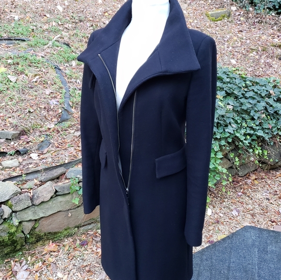 Zara Trafaluc Wool Coat. Black Womens Medium - Picture 2 of 11